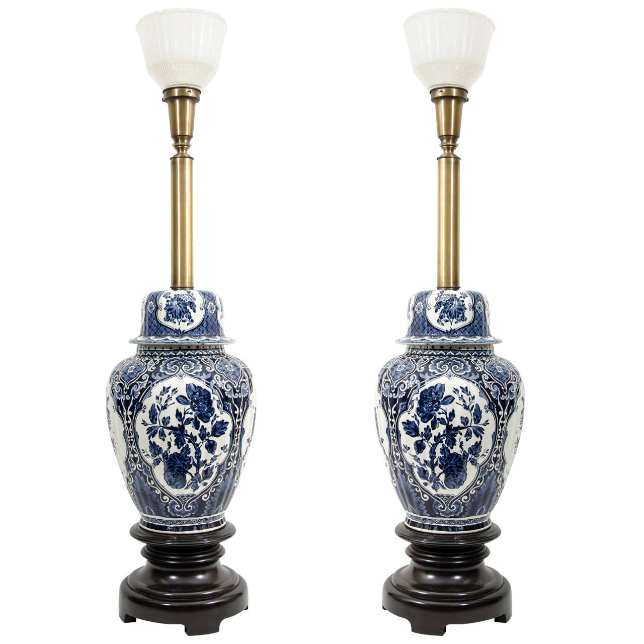  Spectacular Mid-Century Pair of Asian Inspired Ginger Jar Table Lamps For Sale