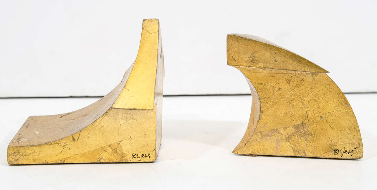 A Mid Century Pair of Signed Curtis Jere "Arrow" Bookends