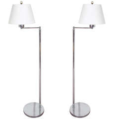A Pair of Mid Century Walter von Nessen Floor Lamps