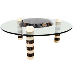 A Midcentury Coffee Table with Horn Detailing by Dakota Jackson