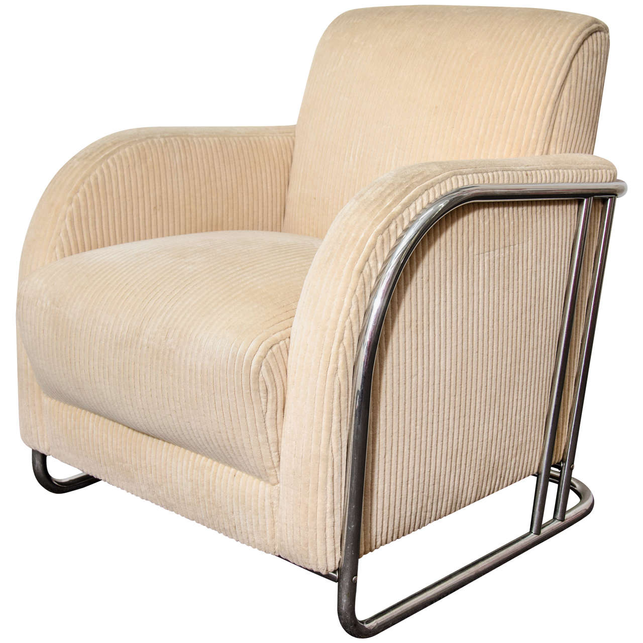 Single Art Deco Club Chair by Wolfgang Hoffmann