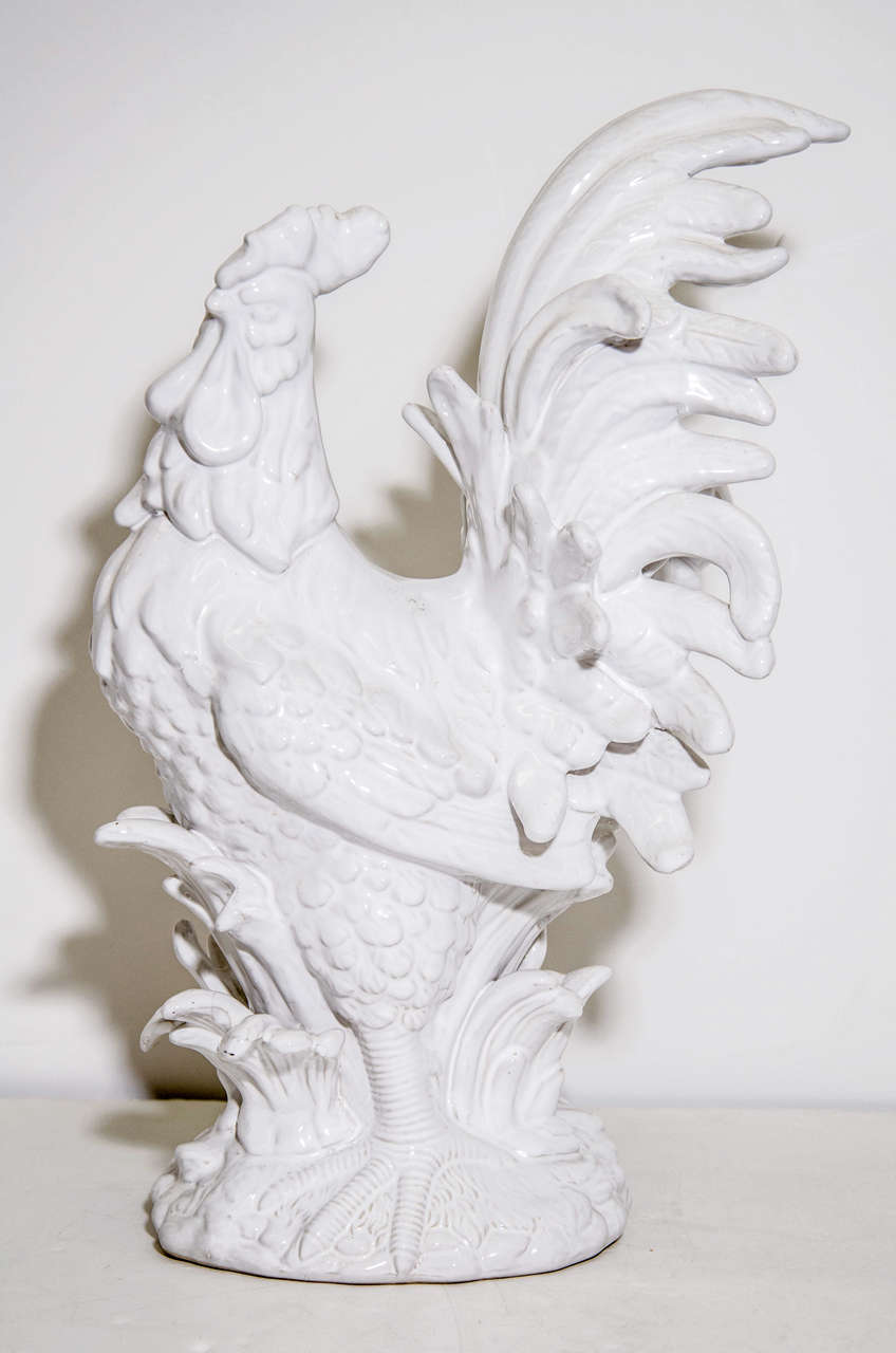 white porcelain rooster