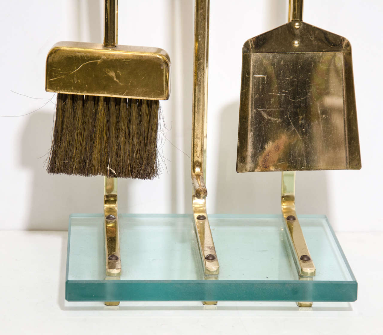 Italian Set of Mid Century Fire Tools Attributed to Fontana Arte