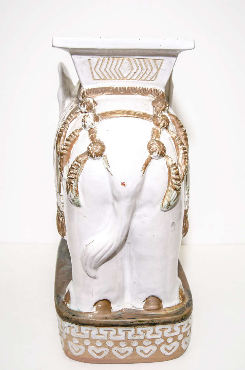 Ceramic A Mid Century Pair of Decorative Elephant Garden Seats