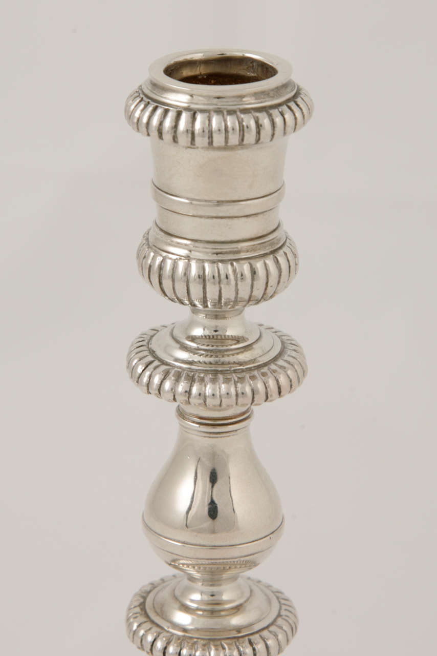 British Pair of Sterling Silver Candlesticks