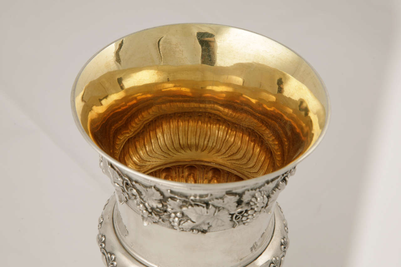 19th Century Impressive Antique Sterling Silver Goblet
