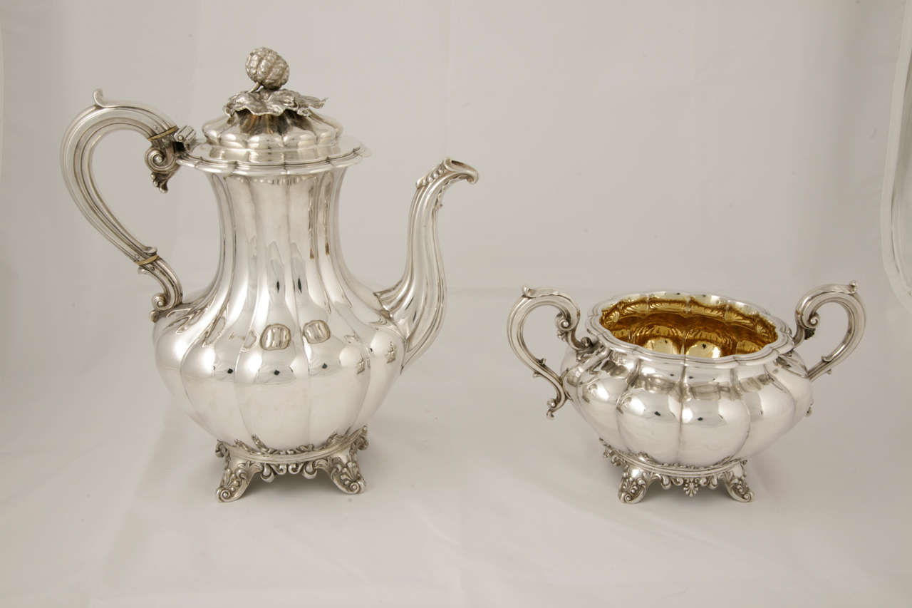 19th Century Antique Victorian Silver Tea & Coffee Service