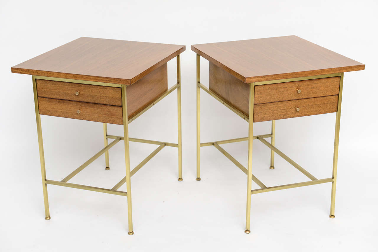 Pair of Paul McCobb Calvin Group End Tables In Excellent Condition In North Miami, FL