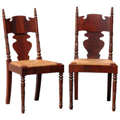 Pair of R.J. Horner Mahogany Hall Chairs