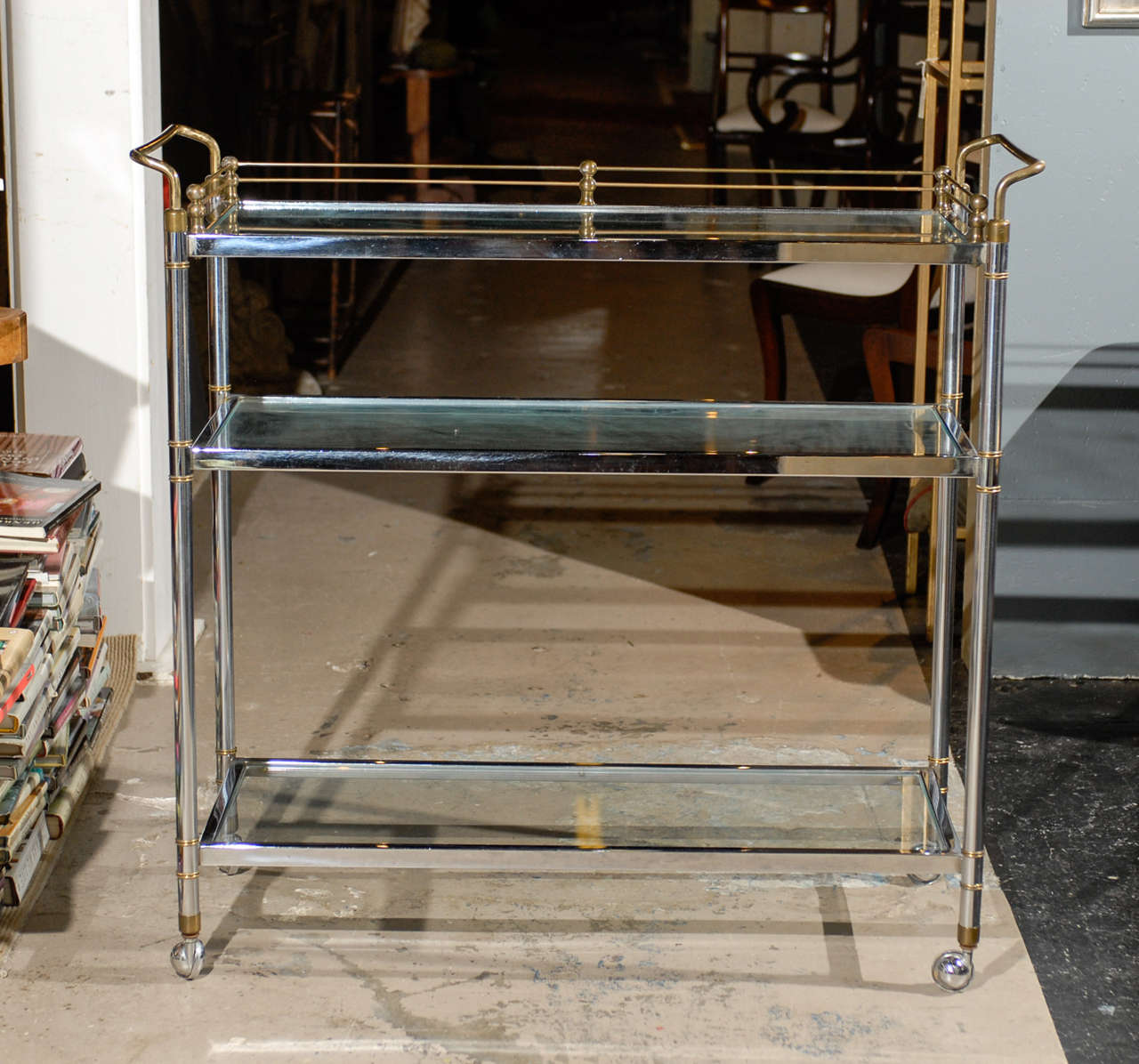 Exceptionally Tall Bar Cart at 1stDibs