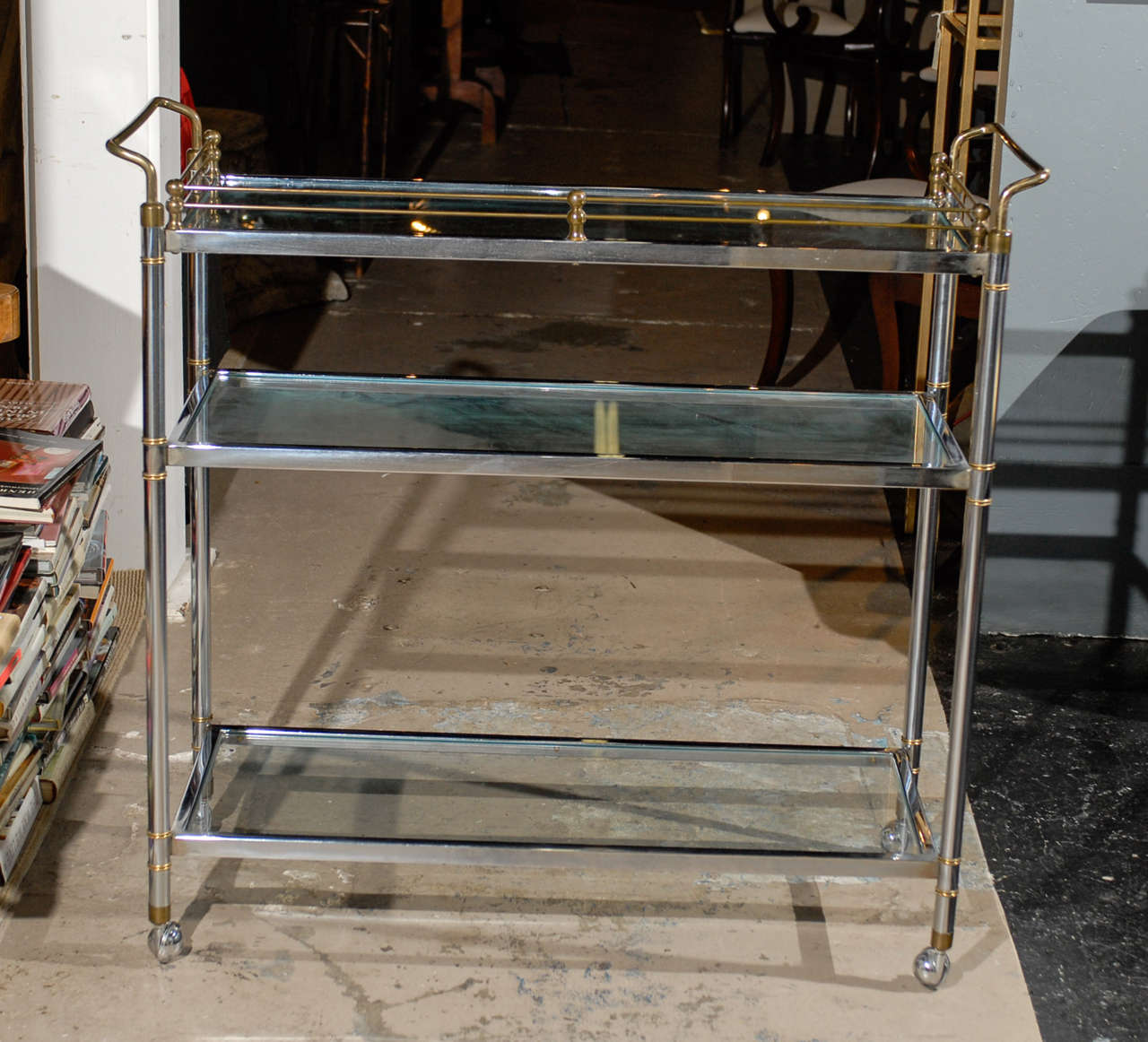 Exceptionally Tall Bar Cart at 1stDibs