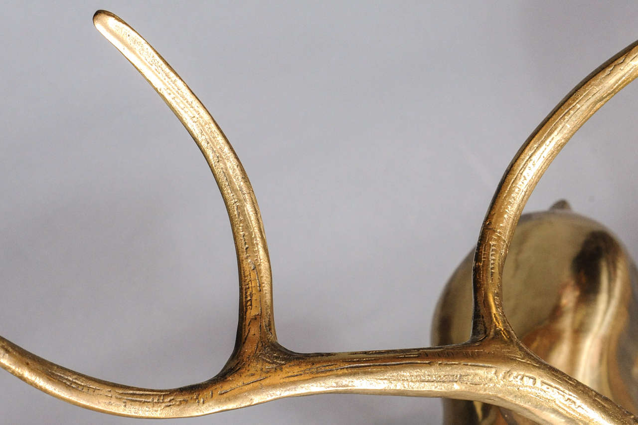 Mid-Century Modern Huge real life size Gold Plated Sculpture of a Deer
