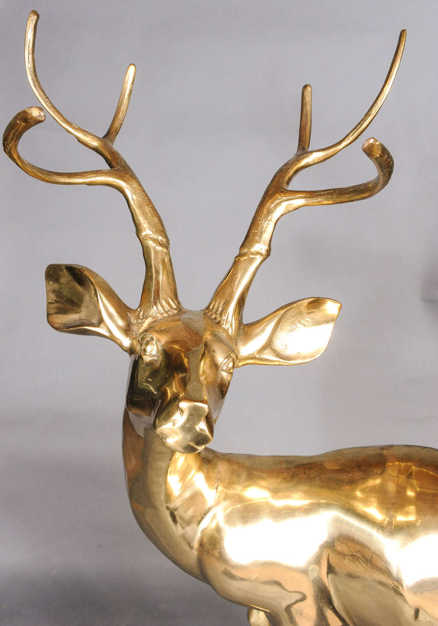 Huge real life size Gold Plated Sculpture of a Deer at 1stDibs gold