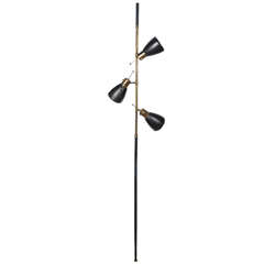 Monix Paris three-light pole lamp with black enamel shades