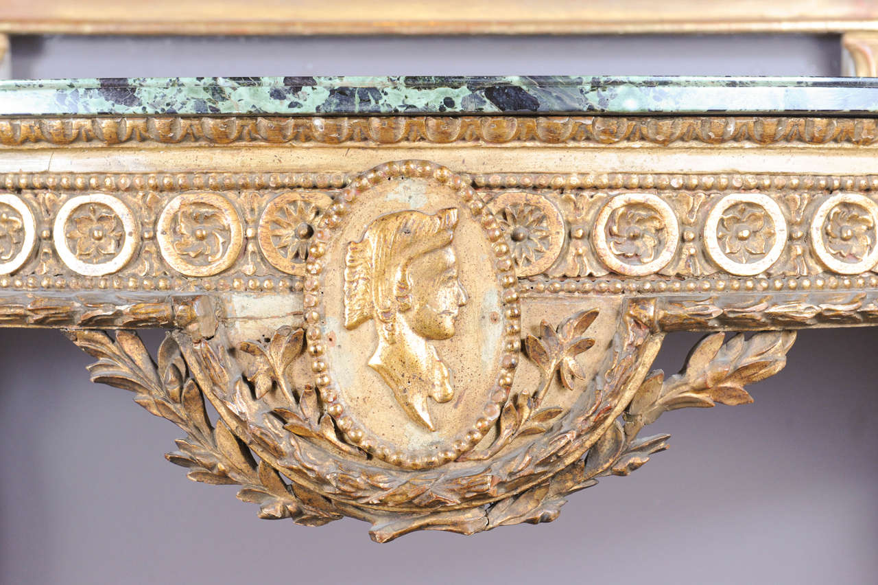 19th Century A wooden console table Napoleon III with marble top