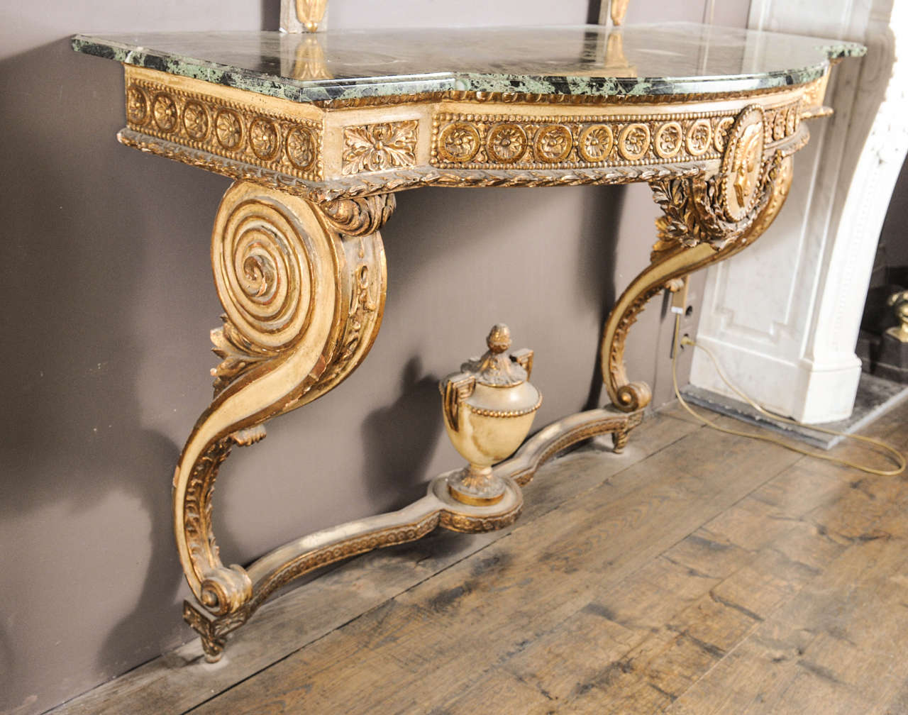 Wood A wooden console table Napoleon III with marble top
