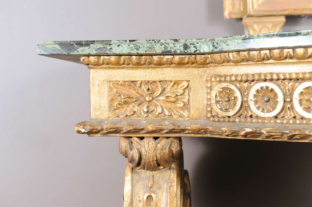 A wooden console table Napoleon III with marble top 1