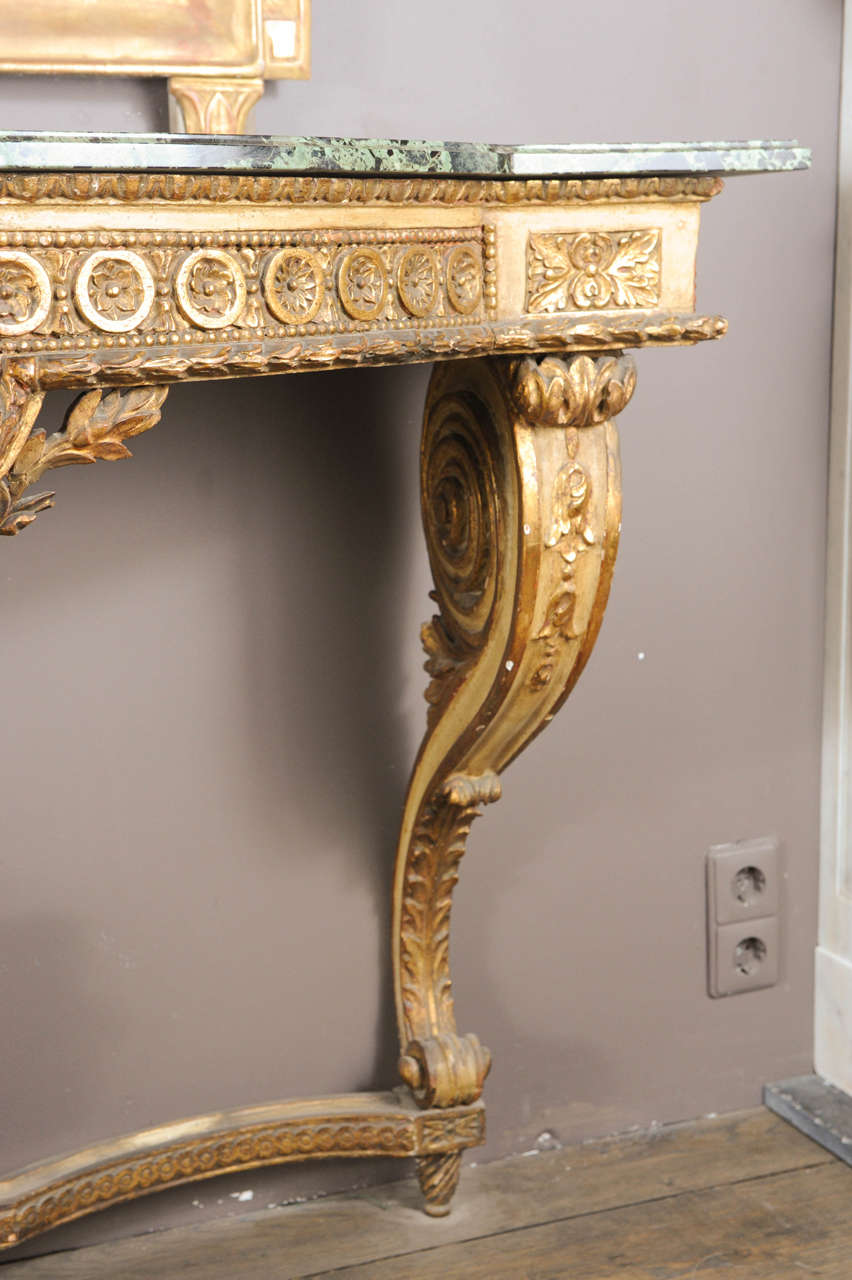 A wooden console table Napoleon III with marble top 2