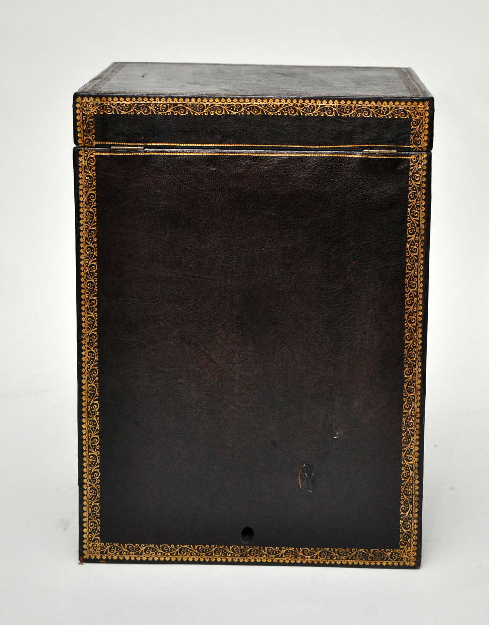 Large Leather Faux Book Telephone Box, France, Circa 1900 4