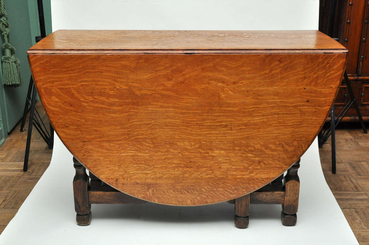 English Oak Gateleg Table, Circa 1900