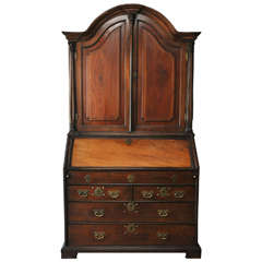 Antique Dutch Colonial Blackwood Secretary Bookcase, Circa 1820