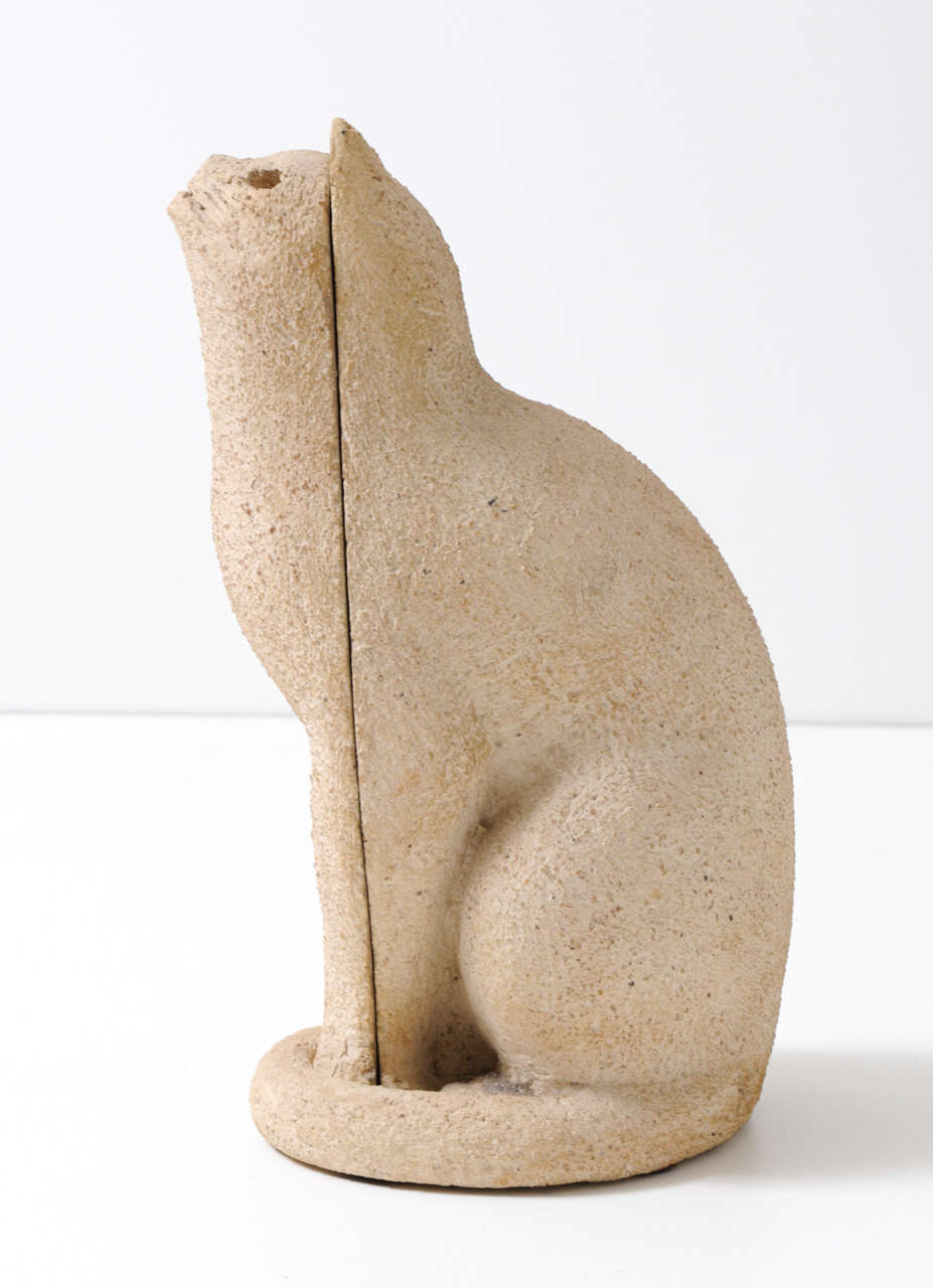 Hand-Crafted Cat Sculpture 