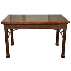 George III Carved Mahogany Side Table in the Chinese Chippendale Manner