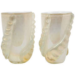 Large Pair of Murano Blown Vases