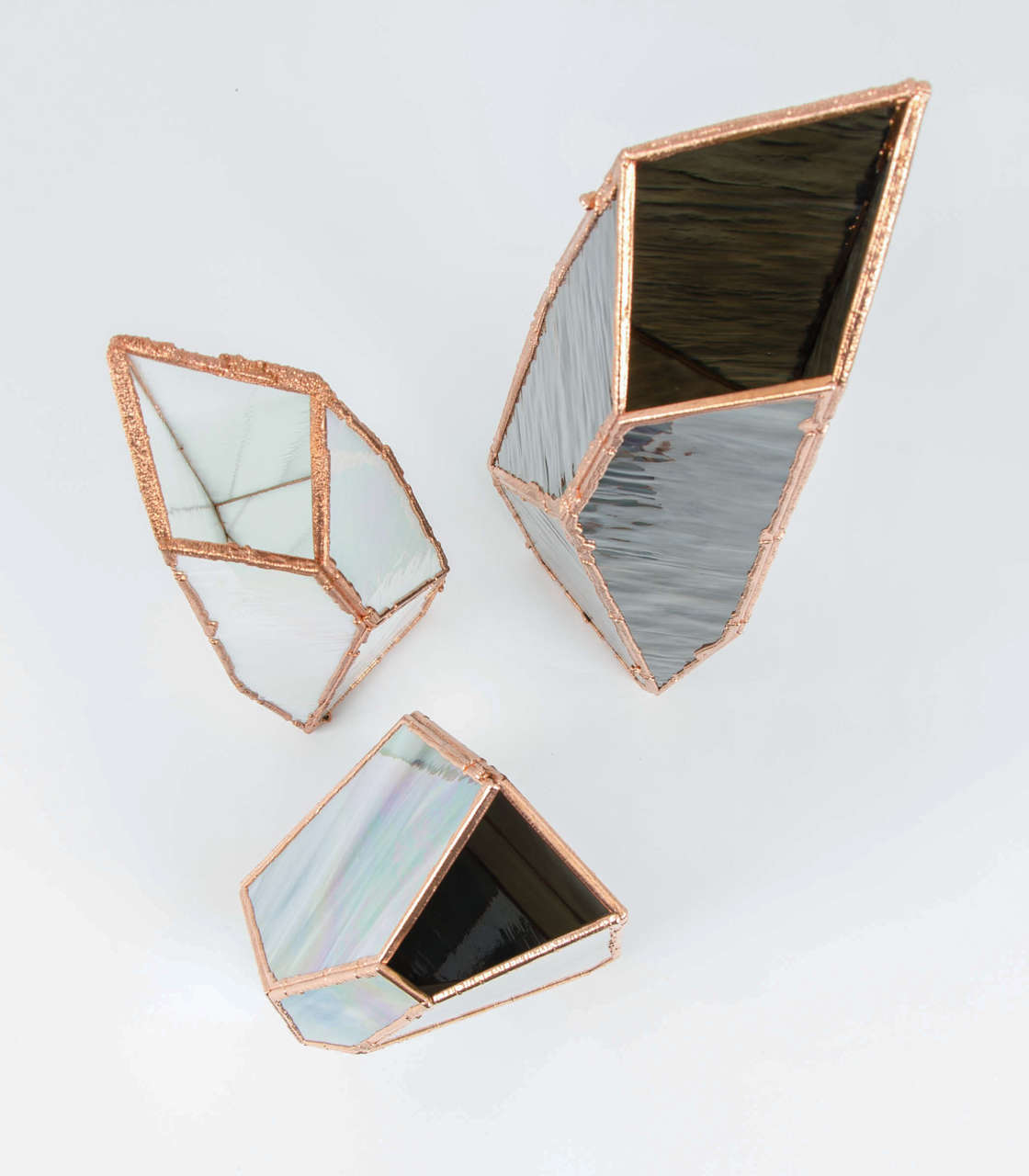 OverNight Vases, Unique Glass and Copper Mixed Colored Vases by Odd