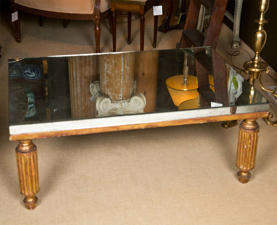 Mirrored Coffee Table with Gilt Finish 3