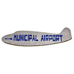 Antique Two-Sided "Municial Airport" Sign