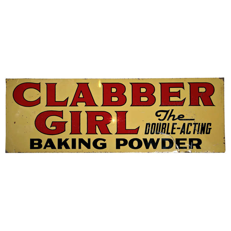 Antique Two-Sided "Clabber Girl" Sign For Sale