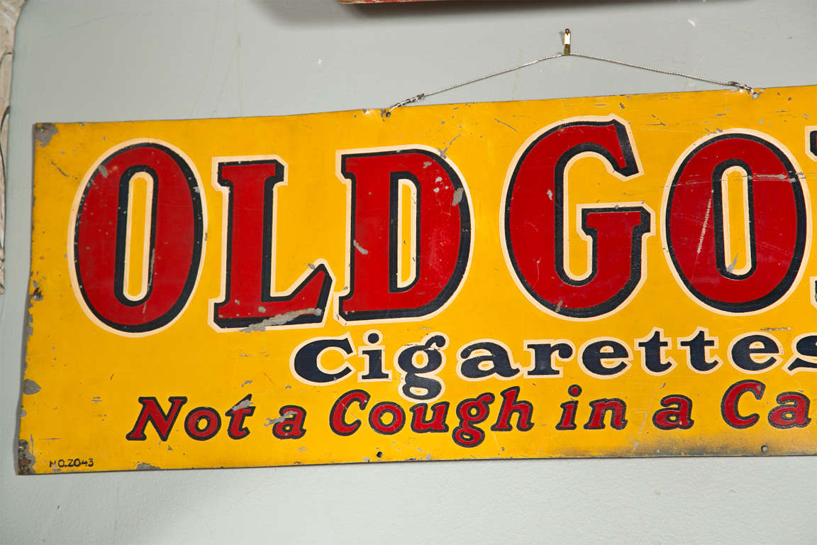 old gold cigarette sign CIGARETTES CIRCA 1926 VINTAGE ADVERTISEMENT Sticker PAPER LITHO SIGN OLD GOLD