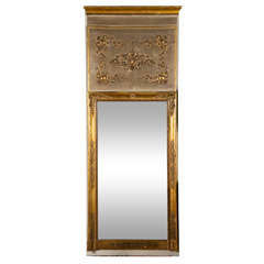 French Wood Panel with Gilt Wood Mirror