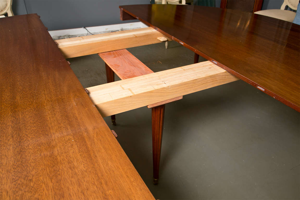 Directoire Style Dining Table, Mahogany and Brass Inlay 3