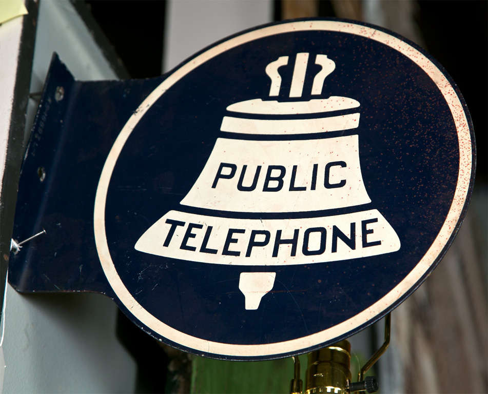 Antique "Public Telephone" Sign at 1stDibs public telephone sign, old