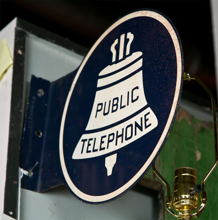 Antique "Public Telephone" Sign at 1stDibs public telephone sign, old