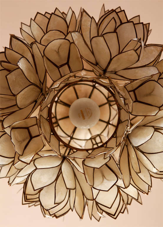 Mid-Century Modern Shell Lotus Flower Chandelier