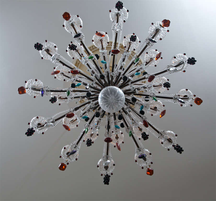 Murano  Fruit  Decorated  Large  Chandelier In Excellent Condition For Sale In Bedford, NY