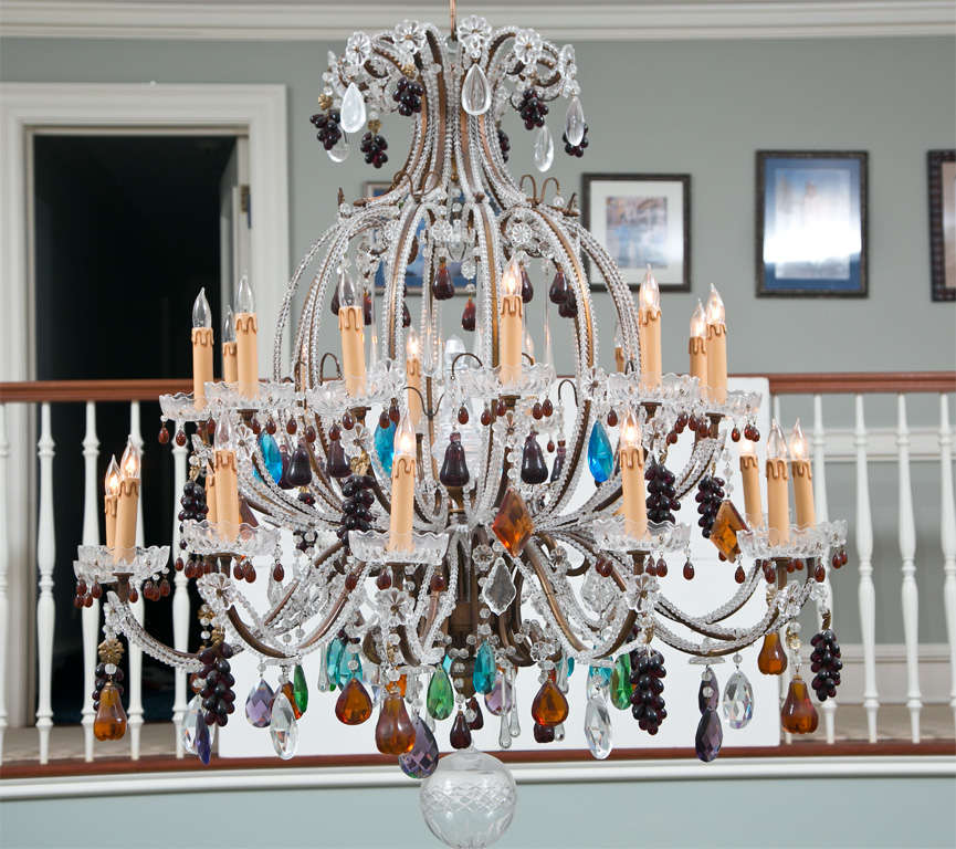 Murano  Fruit  Decorated  Large  Chandelier For Sale 1