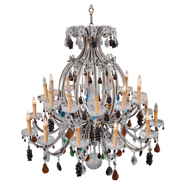 Murano  Fruit  Decorated  Large  Chandelier For Sale