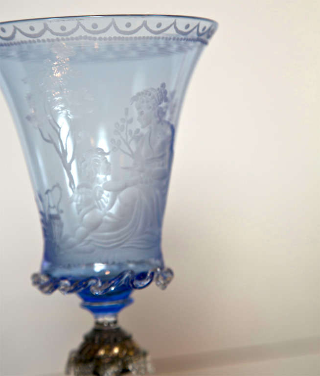 venetian style glass goblet