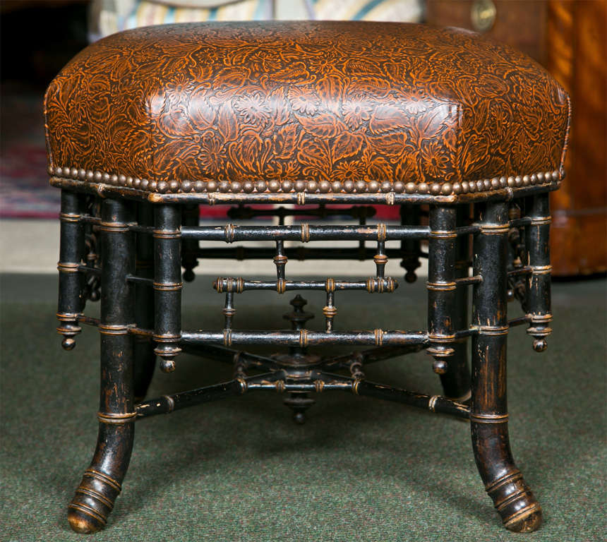 19th Century Regency Style Hexagonal Stool For Sale