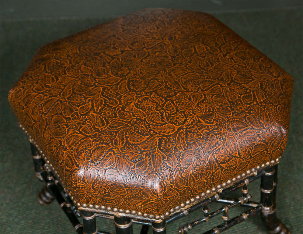 Regency Style Hexagonal Stool For Sale at 1stDibs