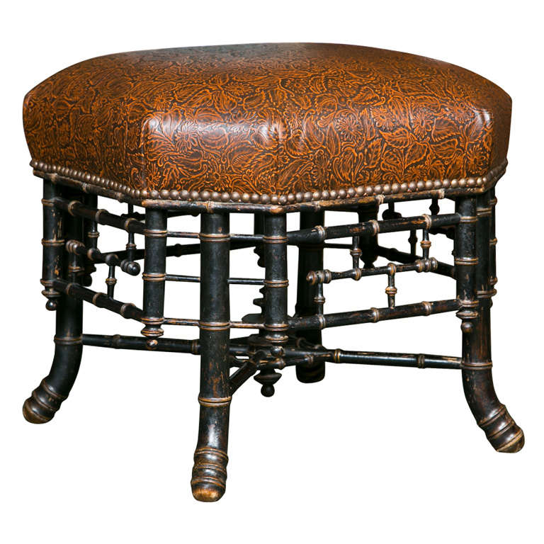 Regency Style Hexagonal Stool For Sale at 1stDibs