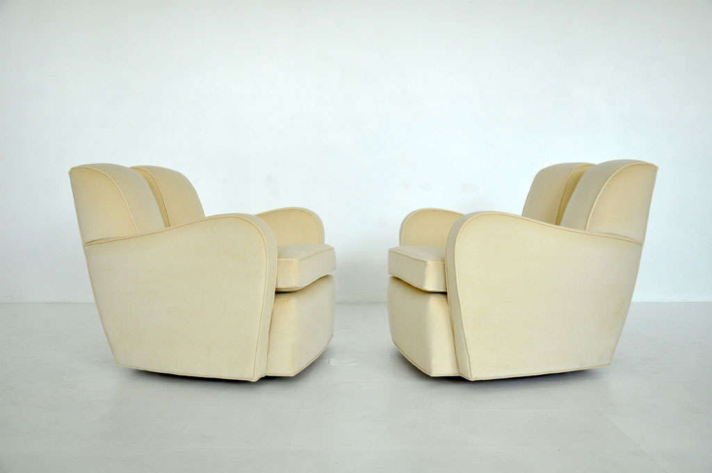 Mid-Century Modern Paul Frankl Swivel Lounge Chairs