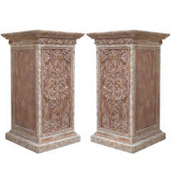 A Pair Of Carved Plinths