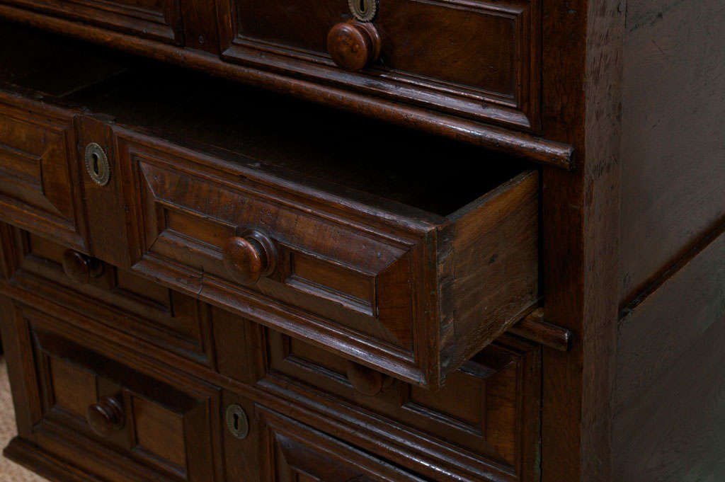 Wood Jacobean Style chest of drawers For Sale