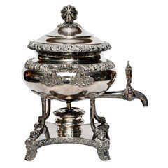 English Silver Plate Hot Water Urn, Circa 1840