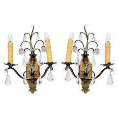Pair of Small French Bronze Sconces, Circa 1910